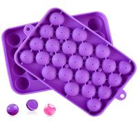 Round Ice Cube Tray, Easy Release Flexible Ice Mold, Silicone Ice Ball Mold with Removable Lids, Reusable, 25 Stackable Ice Cube Trays for Cooling Whiskey, Cocktails and Coffee