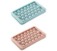 Round Ice Cube Tray with Lid,2 PCS Ice Ball Molds Sphere Ice Making Mold Mini Ice Cube Tray Balls for Water Whiskey Cocktail Tea Coffee