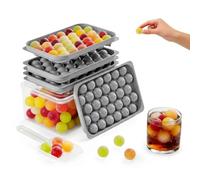 Round Ice Cube Trays with Lid and Ice Bin Storage Container, Sphere Ice Cube Mould 3X 32pcs 2cm Mini Ball Ice Cube Tray for Freezer Easy Release, Circle Ice Cube Moulds for Cocktail, Whiskey, Coffee G