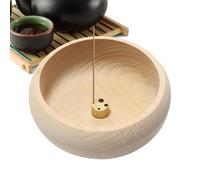 Round Incense Holder - Round Incense Burner | Round Incense Holder | Round Wooden Holder Stick Bowl - Handmade Ash Catcher Out, Decorative Incense Plate For Zuh