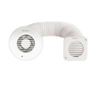 Xpelair Simply Silent SSSFC Shower Fan Complete 4 Inch/100mm Bathroom & Shower Room Extractor Fan with Loft Fitting Kit for Ceiling, White