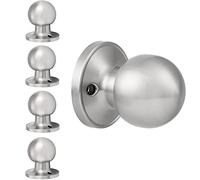 Round Interior Door Knobs, Brushed Nickel, 5 Pack Keyless Half Dummy Knobs for Closet