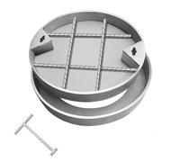 Round Invisible Sewage Basin Cover, Recessed Stainless Steel Manhole Cover with Hook, Access Inspection Lid, for Terraces, Gardens, Garages and Roads, Load 1 Ton