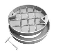 Round Invisible Sewage Basin Cover, Recessed Stainless Steel Manhole Cover with Hook, Access Inspection Lid, for Terraces, Gardens, Garages and Roads, Load 1 Ton(50x5cm)