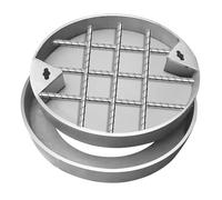 Round Invisible Sewage Pump Cover, Invisible Embedded Septic Tank Cover, 304/201 Stainless Steel Frame, Suitable for Parks/Streets/Sidewalks/Concrete/Patios(19.6in,304)