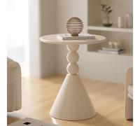 Round Iron Side Table Modern Home Decor Small Living Room Table Retro Circular Coffee Table Nightstand Central Accent Table for Living Room
