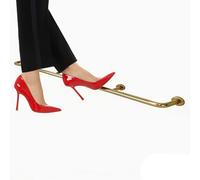 Round Island Foot Rail Heavy Duty, 5 4 3 2 1 M Long Black Gold Silver Pipe Bar Foot Rest for Commercial Restaurants/Home Kitchen, Load 150KG(Gold,L 8.5ft/259cm)