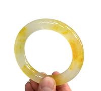 Round Jade Bangle Bracelet for Women Feng Shui Good Luck Wealth Bracelet Fashion Jade Stone Bangle for Woman Mother Birthday Gift Wedding