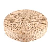 Round Japanese Tatami Floor Cushion, 30cm Diameter x 6cm Thick Handwoven Straw Meditation Mat for Zen, Yoga & Floor Seating