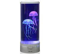 Round Jellyfish Mood Lamp with 5 Colour Settings. Tall Mood Lamp for Bedtime, Sensory Treatment, Living Room & Office Decoration - 15 inch - Mains Powered