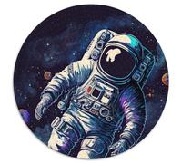 Round Jigsaw Puzzle 1000 Pieces Astronaut in Space Jigsaw Puzzles for Adults Ideal for Home & Office Decor, for Birthday (67.5x67.5cm)