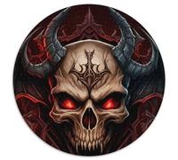Round Jigsaw Puzzle 1000 Pieces Vampire Skull No Jigsaw Puzzles for Adults Ideal for Home & Office Decor, for Birthday (67.5x67.5cm)