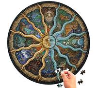 Round Jigsaw Puzzle 500 Piece for Adults- Zodiac Horoscope Puzzle- DIY Constellation
