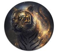 Round Jigsaw Puzzles 1000 Pieces for Adults Space Golden Tiger Puzzles for Adults for Family & Friends, Brain-Teasing Challenge (67.5x67.5cm)