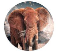Round Jigsaw Puzzles 1000 Pieces for Adults The Lonely Elephant Puzzles for Adults for Family & Friends, Brain-Teasing Challenge (67.5x67.5cm)