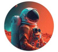 Round Jigsaw Puzzles 1000 Pieces for Adults The Martian Astronaut Jigsaw Puzzles for Adults Ideal for And Family Fun for Holidays, Birthdays (67.5x67.5cm)