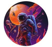 Round JigsawPuzzle 1000 Pieces for Adults Astronaut Exploration Cardboard Jigsaw Toys Gift Educational Intellectual Decompressing Fun Family Game (67.5x67.5cm)