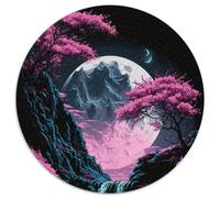 Round JigsawPuzzle 1000 Pieces for Adults Mount Fuji Japan Cardboard Jigsaw Toys Gift Educational Intellectual Decompressing Fun Family Game (67.5x67.5cm)