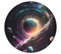 Round JigsawPuzzle 1000 Pieces for Adults Planet Universe Cardboard Jigsaw Toys Gift Educational Intellectual Decompressing Fun Family Game (67.5x67.5cm)