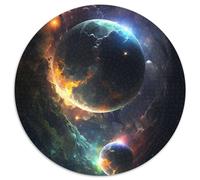 Round Jigsaws 1000 Pieces for Adults Colors of The Galaxy Cardboard Puzzles Challenging Brain Teaser for Teenagers, Perfect for Home Decor Or Gift (67.5x67.5cm)