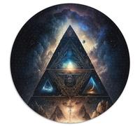 Round Jigsaws 1000 Pieces for Adults Secrets of Pyramid Cardboard Puzzles Challenging Brain Teaser for Teenagers, Perfect for Home Decor Or Gift (67.5x67.5cm)