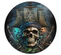Round Jigsaws 1000 Pieces for Adults Skeleton Pirate Cardboard Puzzles for Birthdays, Holidays, And Home Decor (67.5x67.5cm)