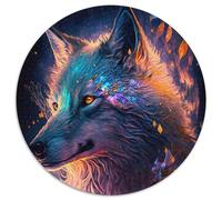 Round Jigsaws 1000 Pieces for Adults Spirit Wolf Cardboard Puzzles Challenging Brain Teaser for Teenagers, Perfect for Home Decor Or Gift (67.5x67.5cm)