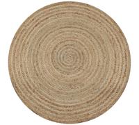 Round Jute Area Rug 150 cm Natural Braided Handwoven Durable 100% Jute Flatweave