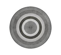 Round Jute Area Rug for Living Room - Vintage Handmade, Machine Washable, Non-Slip Circular Kitchen Mat, Stylish Weaving & Printing Design, Perfect for Home Decor