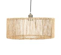 Round Jute Pendant Light Shade Ceiling Lampshade Rustic Boho Mid-Century Style Hanging Lamp Shade Easy Fit Bedroom Living Room Hallway Kitchen Dining Room Lampshades E27