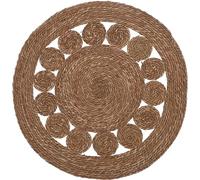 Round Jute Rug 80cm - Handwoven Natural Braided Floor Mat, Eco Friendly Boho Area Rug for Living Room, Bedroom, or Hallway - Rustic Woven Circle Carpet