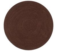 Round Jute Rug 90 cm Brown Braided Handmade Natural Fiber Rustic Home Decor Mat