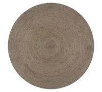 Round Jute Rug 90cm Grey Braided Handmade Natural Texture Rug Soft & Durable Eco