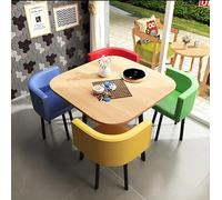 Round Kitchen Breakfast Table Set with 4 Chairs 5-Piece Dining Room Furniture 31.5"x29.5" Conference Table for Home Modern Design Compact Space Solution