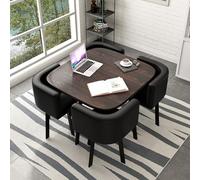 Round Kitchen Dining Table Set 31.5"x29.5" Small Bar Table & Chair for Breakfast Dinning Room & Conference Use Stylish Modern Furniture Space-Saving Design