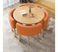 Round Kitchen Dining Table Set for 4 Breakfast Bar Table & Chair Set Compact Office & Conference Room Furniture Stylish Small Space Solutions