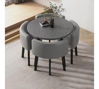 Round Kitchen Dining Table Set for 4 Breakfast Bar Table with Chairs Simple Conference Room Furniture Modern Office Table and Chair Set for Small Spaces