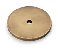 Round Kitchen Door Knob Backplate - Antique Brass 35mm Diameter Circular Plate