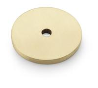 Round Kitchen Door Knob Backplate - Satin Brass 30mm Diameter Circular Plate