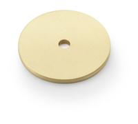 Round Kitchen Door Knob Backplate - Satin Brass 35mm Diameter Circular Plate