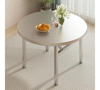 Round Kitchen Table for 4-6 People 80cm Folding Dining Table with Adjustable Legs Stainless Steel Perfect for Small Apartments and Limited Space Families