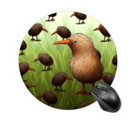 Round Kiwi Bird Cute Mouse Pad Non-Slip Rubber Base Waterproof Mouse Mat Travel Portable Gaming Mousepad for Office Work Home Computer Laptop Personalized Accessory