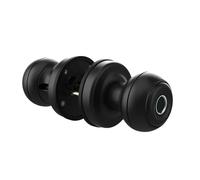 Round Knob Fingerprint Smart Lock Bluetooth Biometric Easy Replacement With Mechanical Key For Home(Black)