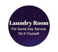 Round Label Stickers 3 Inch Laundry Room for Same Day Service Do It Yourself Sticker Quotes Stickers Gift Tags Decor for Laptop Envelopes Seals Water Bottle Card Box Gift Bags Packaging 50 Pcs