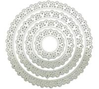 Round Lace Border Embossing Cutting Dies Coasters Stencil Template for Card Making Scrapbook Album, Metal Die Cuts Embossing Stencil Cutting Dies Lace Border Round for Card, Die-Cutting and Embossing