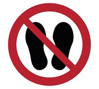 Round Laminated Sign Adhesive, Waterproof ISO 7010 - Adhesive - UV Resistant Laminated Adhesive - Don't Go Here - Diameter 30cm