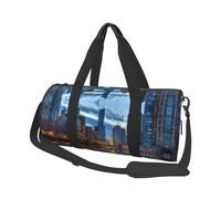 Round Large Capacity Travel Chicago Illinois USA Duffel Bag, Gym Bag, Holiday Tote Bag, Start School Duffel Bag.