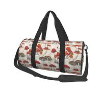 Round Large Capacity Travel Red Mushrooms Duffel Bag, Gym Bag, Holiday Tote Bag, Start School Duffel Bag.