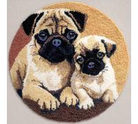 Round Latch Hook Rug Kits Wolf For Adults And Starter 50*50Cm