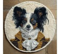 Round Latch Hook Rug Kits Wolf For Adults And Starter 50*50Cm